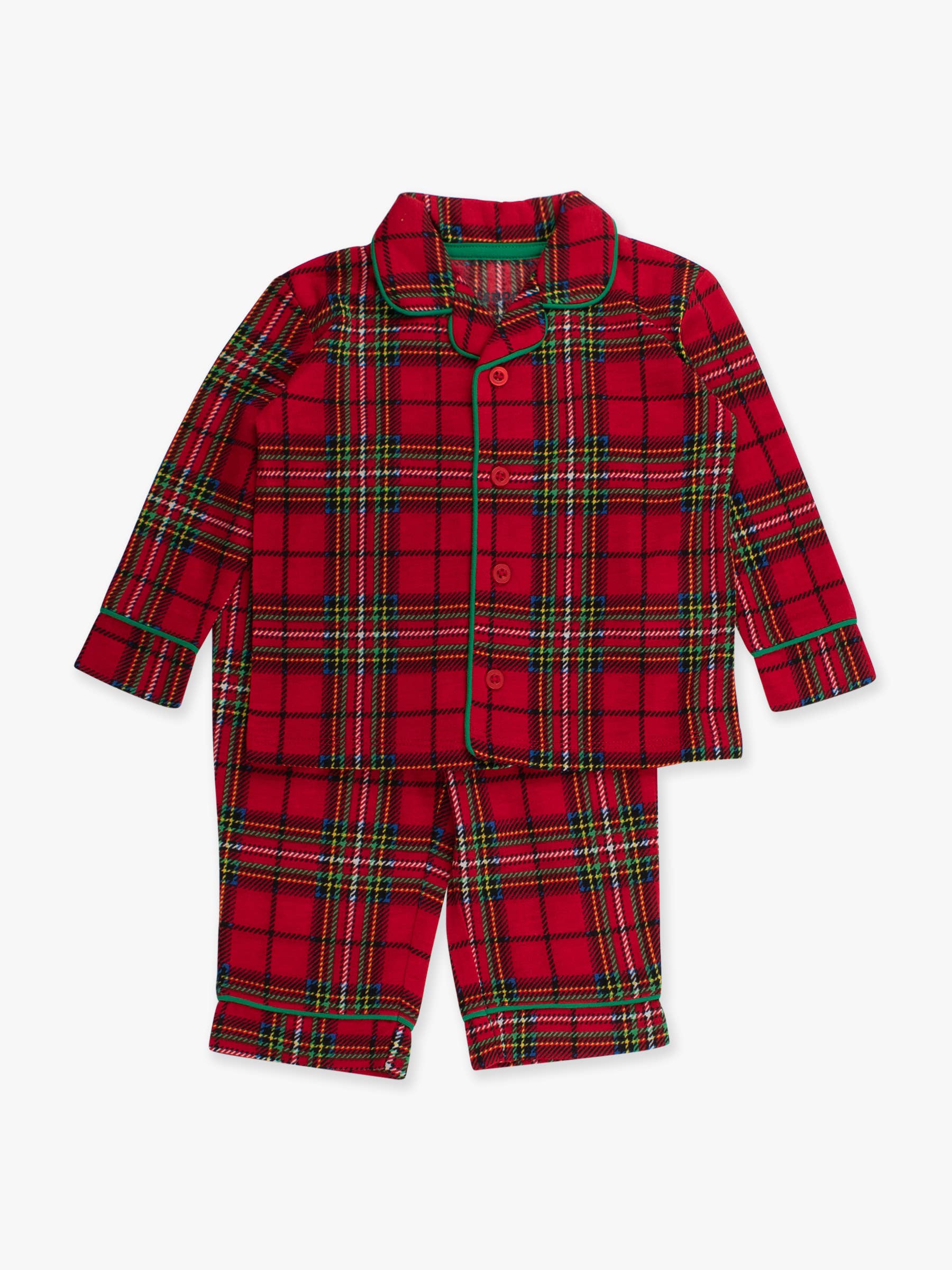 Rood SoftSnooze™ Jongens Rode Nicholas Ruitjes Lange Mouwen Knoopsluiting Pyjama Set voor groothandel op Faire4