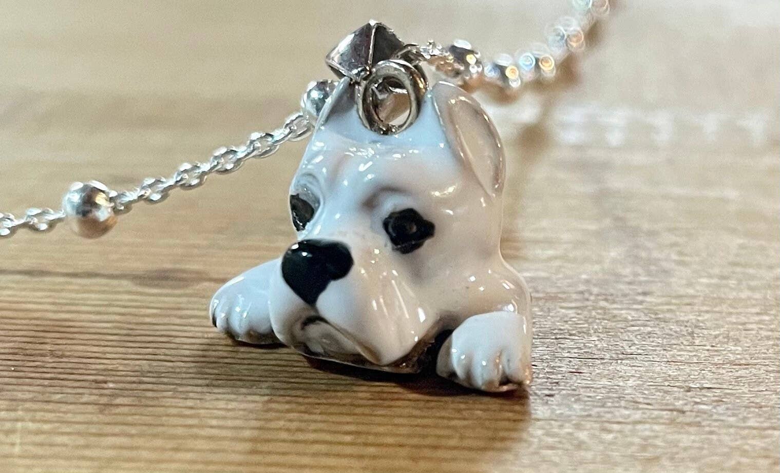 Gabbo Design – wholesale Pendant/charm necklace – Charms + Dogo Argentino Personalized Silver Necklace3