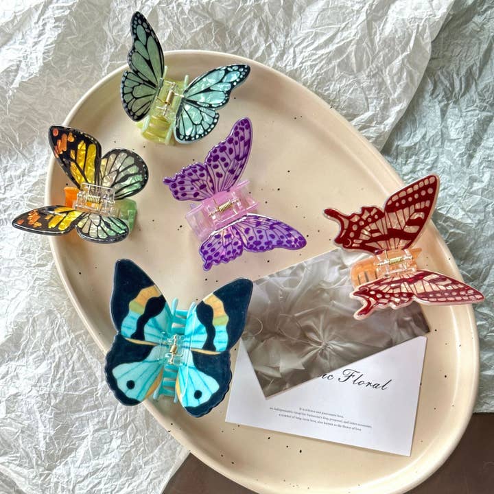 SoapElenGlen - Wholesale Hair Clip - Women's - Colorful Butterfly Claw Clip9