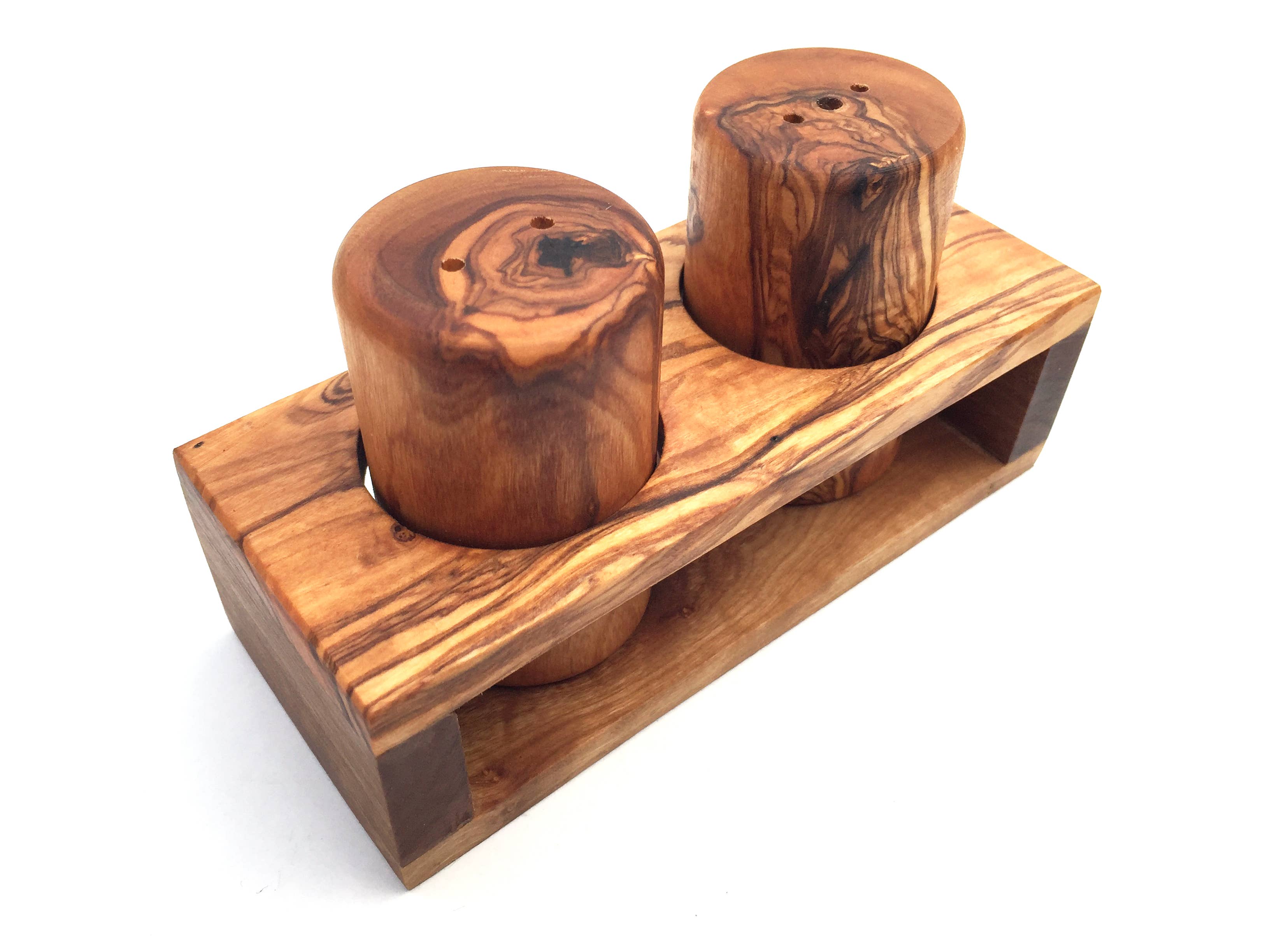 medina mood - Wholesale Zout-en pepersetje - Zout- en peperstrooierstation van olijfhout