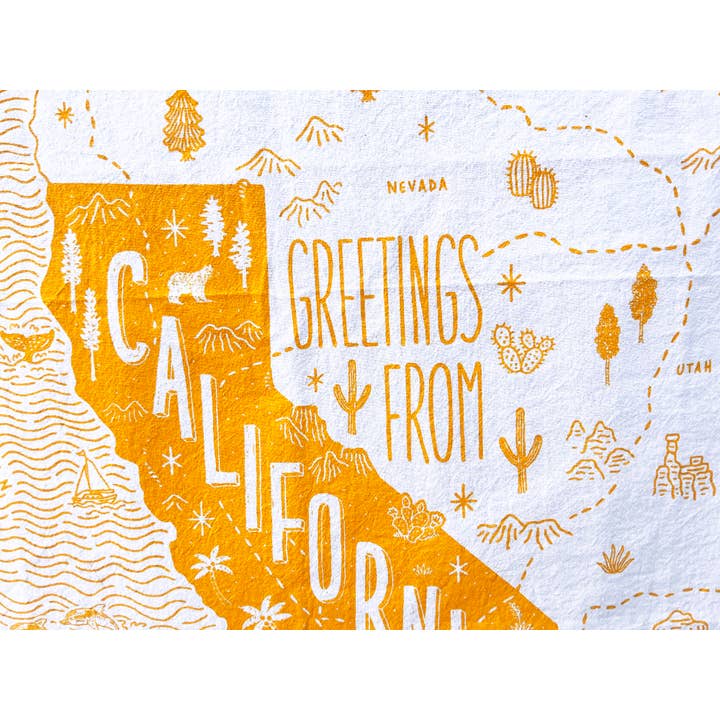 Noteworthy Paper & Press - Wholesale Tea Towel - California Tea Towel5