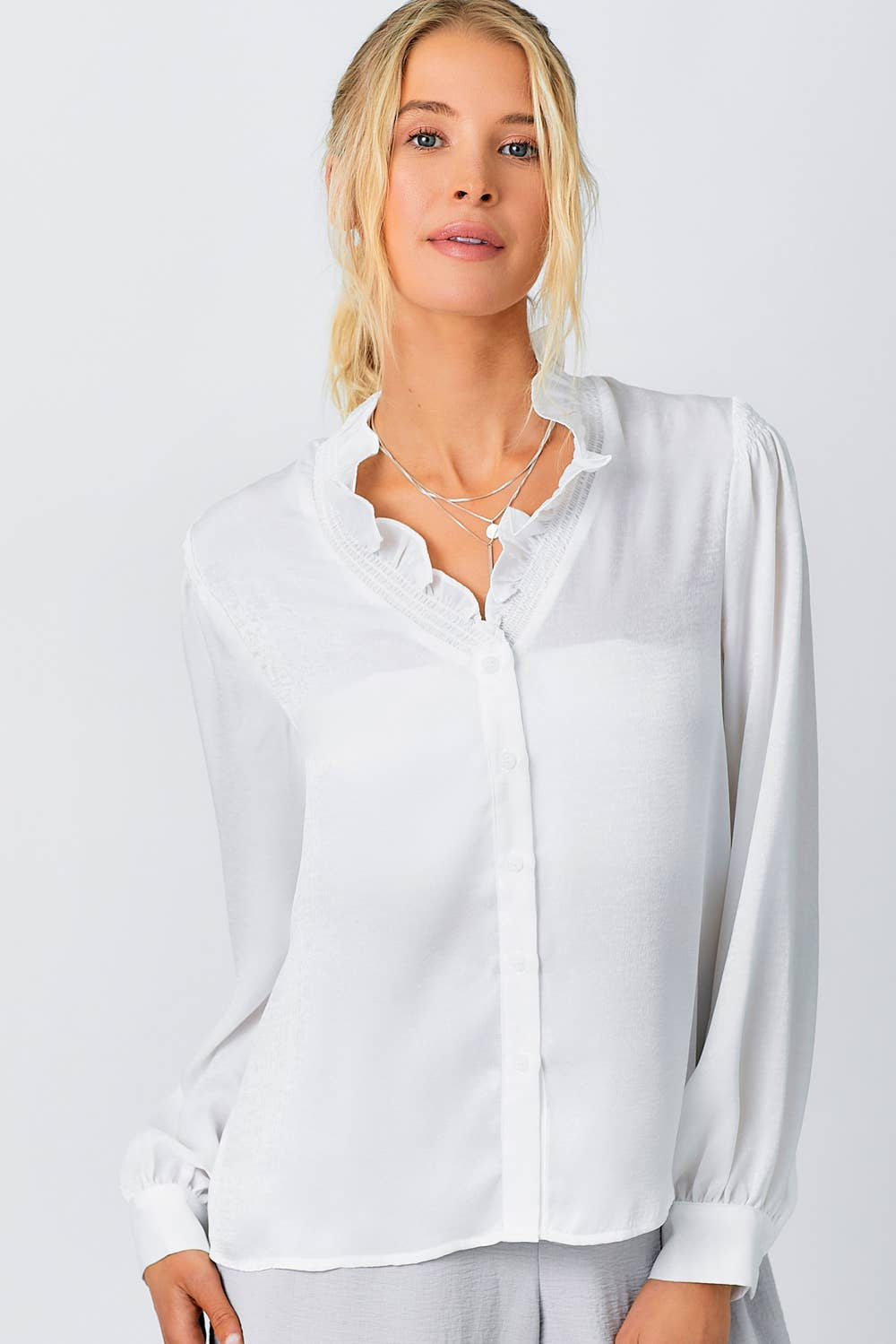 Mystree - Wholesale Blouse - Women's - 60449 Ruffled Collar Blouse11