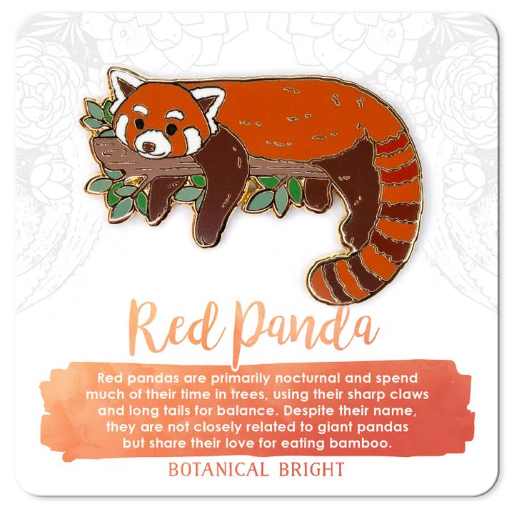 Botanical Bright - Wholesale Lapel Pin/Button - Red Panda Enamel Pin