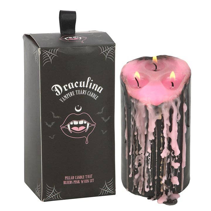 Something Different Wholesale - Wholesale Pillar Candle - Large Pink Vampire Tears Gothic Bleeding Pillar Candle