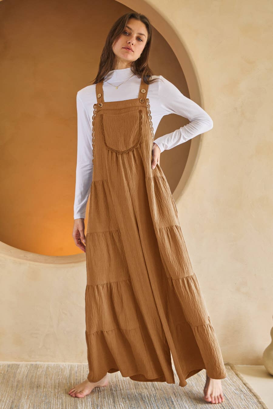 Oddi - Wholesale Jumpsuit - Women's - Solid Airflow Tired Wide Leg Overall Jumpsuit7