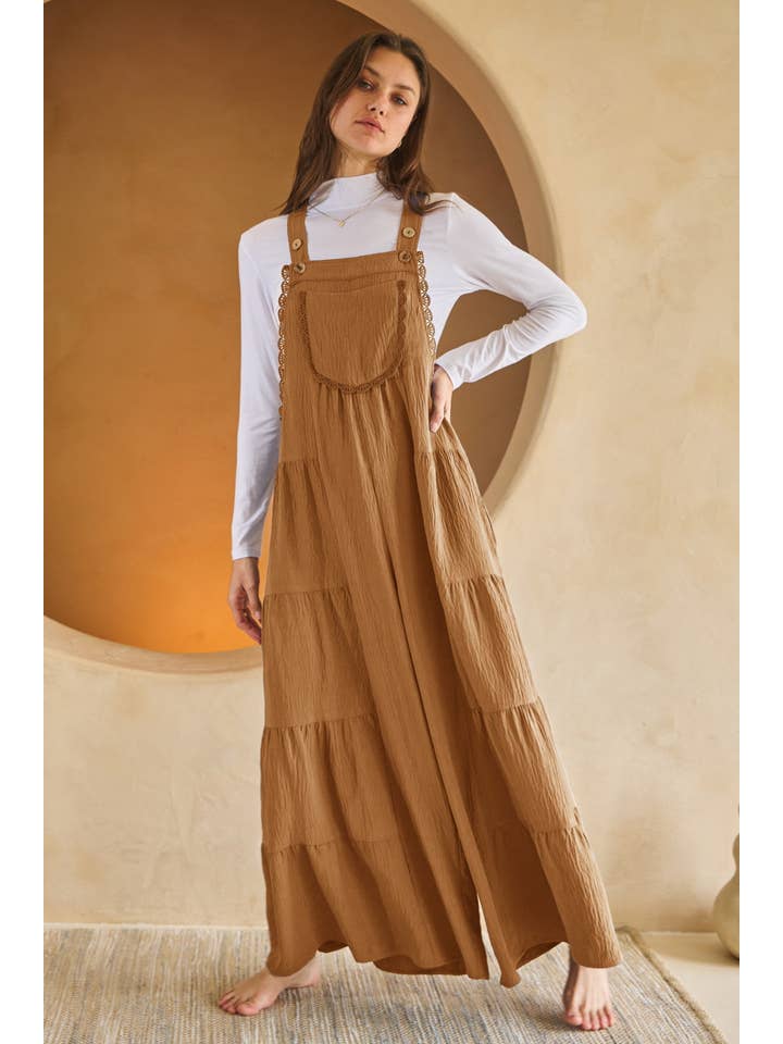 Oddi - Wholesale Jumpsuit - Women's - Solid Airflow Tired Wide Leg Overall Jumpsuit7