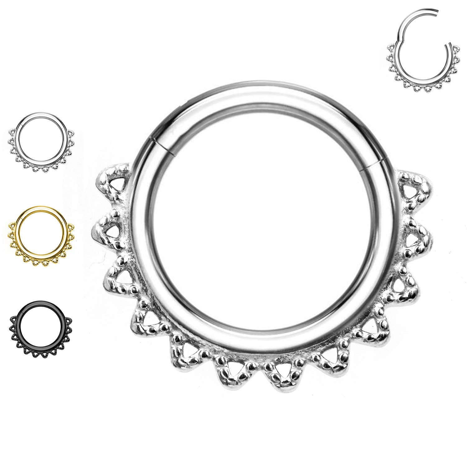 Awaken - Wholesale Single Earring - Triangle Circle Piercing - PY-1010