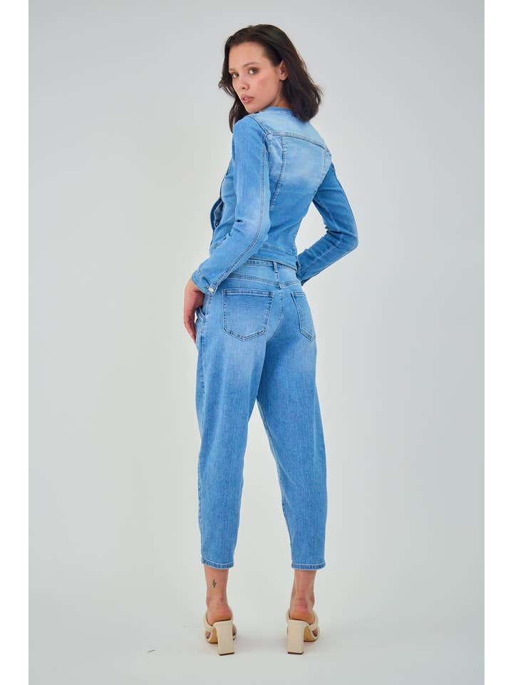 ANA & LUCY - Wholesale Denim Jacket - Women's - WOMEN'S JEANS JACKET - “Charlène” (Pearl and Strass)2