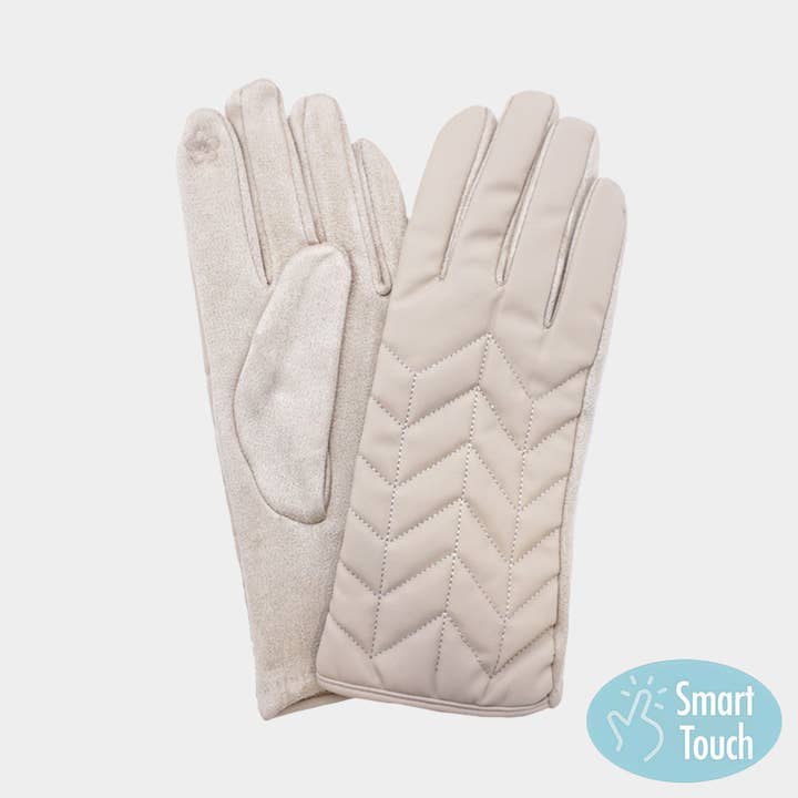 Chevron Quilted Smart Touch Gloves for wholesale by Sensibling Corp.