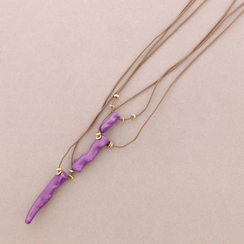 Sonata - Wholesale Pendant/Charm Necklace - Long Necklace with Coral Resin Pendants5