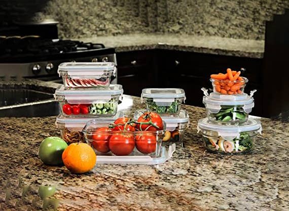 Crover - Wholesale Food Storage Container - Glasslock Oven‑Safe 9 Food Storage Container Set - Clear Lid1
