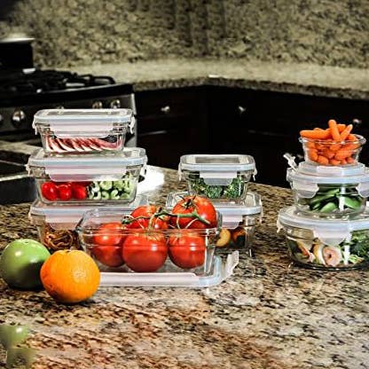 Crover - Wholesale Food Storage Container - Glasslock Oven‑Safe 9 Food Storage Container Set - Clear Lid1