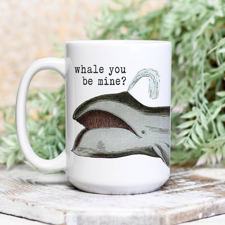 DEER BETTY: “Baleia, você é minha?” Caneca do Dia dos Namorados por atacado de Love Letters