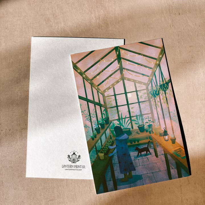 Lantern Print Co. - Wholesale Art Print - Art Print: Cozy Greenhouse; 5x7, 8x10, 4x62