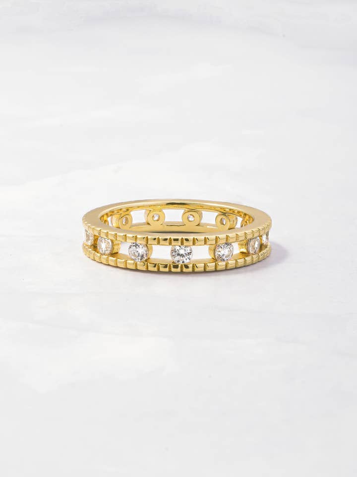 Studded Double Eternity Ring for wholesale by Sami Jewels