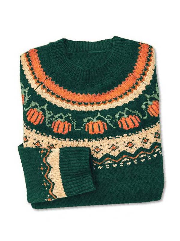 Rosa Clothing - Wholesale Knit Sweater - Women's - Western Vintage Halloween Pumpkin Sweater1