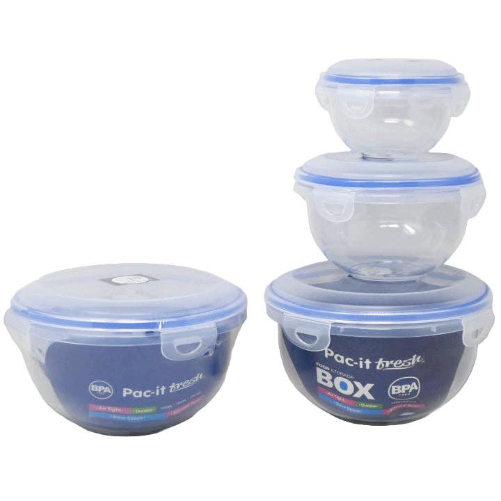 GreatBuy.com - Wholesale Food Storage Container - 3pc RND. PLASTIC FOOD STORAGE BOWL CONTAINER SET PAC-IT F...0