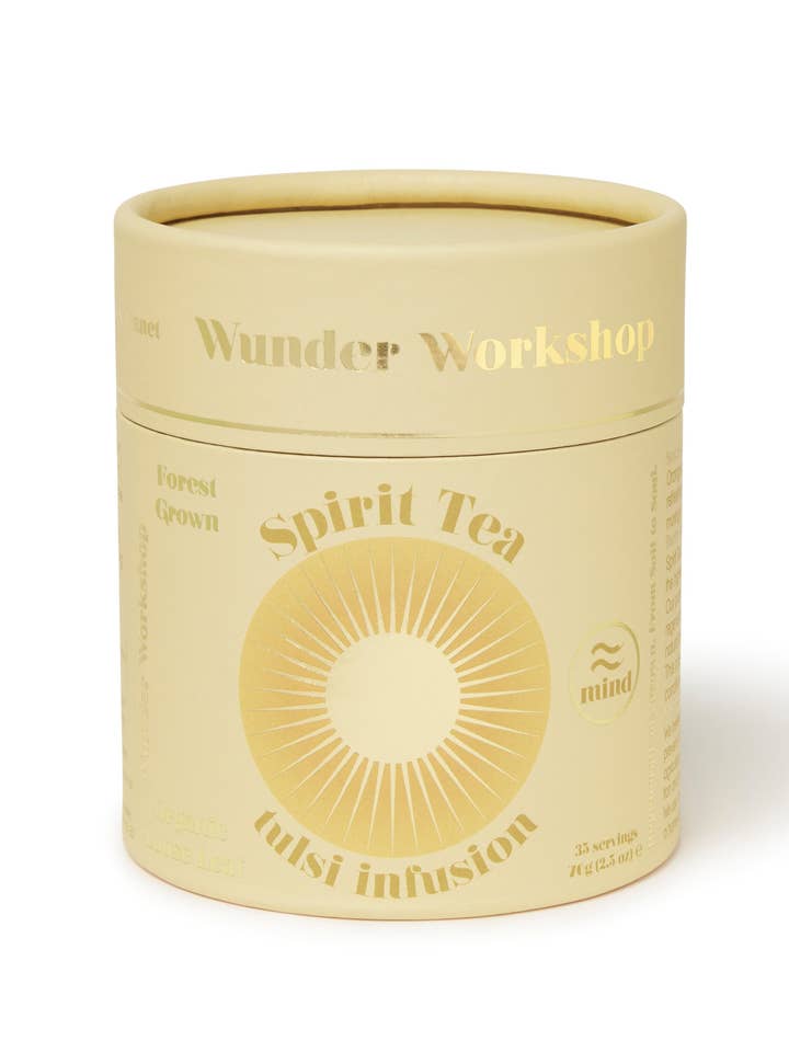 Chá Golden Spirit - tônico mental de tulsi/cúrcuma de folhas soltas (70g) por atacado de Wunder Workshop