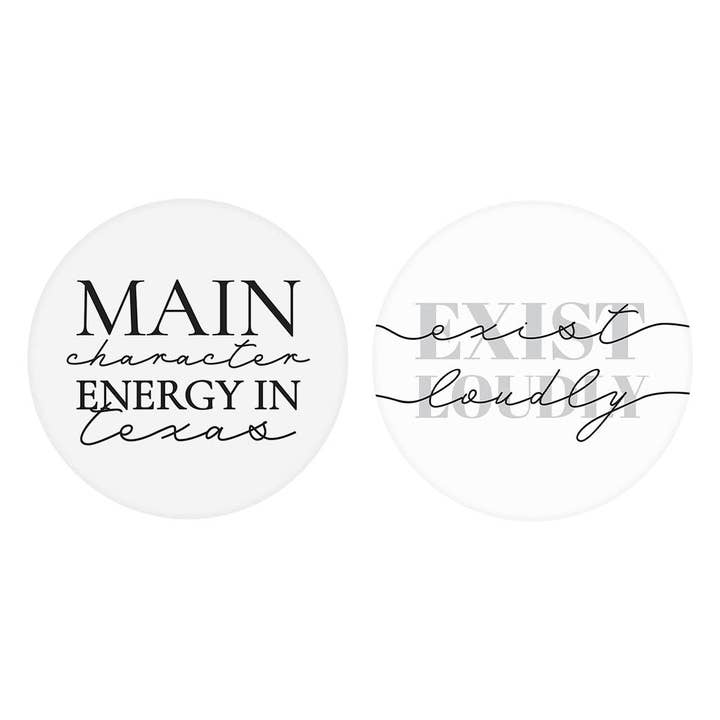 Modern Black White Texas Set | Absorbent Car Coasters | Set of 2 | Min 4 for wholesale by Love Local