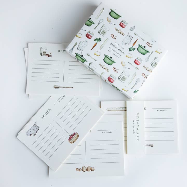 Vivi et Margot - Wholesale Recipe Card - Hand Illustrated Recipe Card Box Set 242