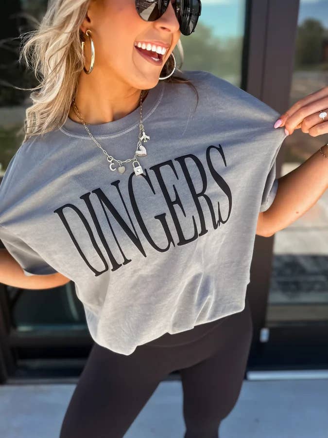 birdie - Wholesale Screen Printed T-Shirt - Women's - Dingers Gray Graphic Tee