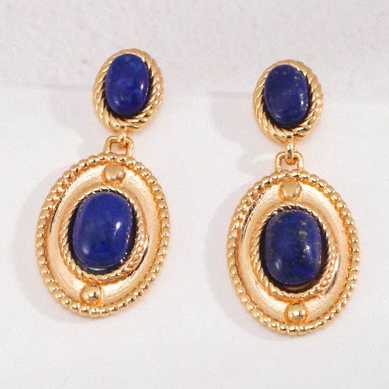 ZEN&CO Studio - Wholesale Dangle Earrings - INDIA Bohemian Lapiz Lazuli Earrings0