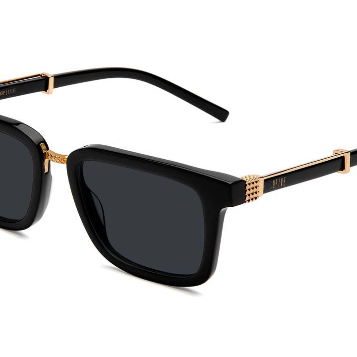9FIVE – wholesale Sunglasses – Unisex – 9FIVE Bishop Black & 24K Gold Sunglasses