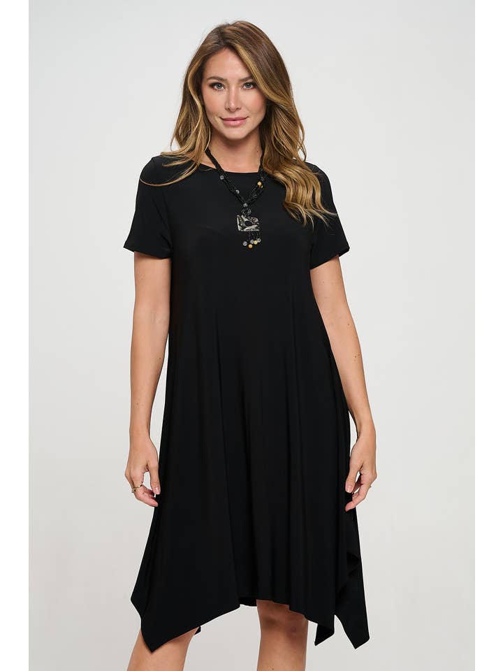 Jostar - Wholesale Dress - Women's - HIT Boat Neck Shark Bite Hem Dress-7096HT-SRS14