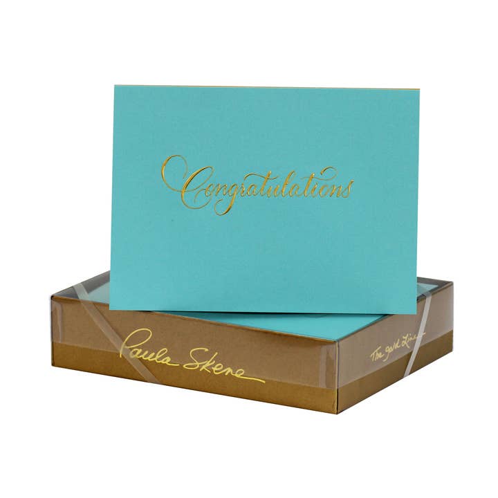 Congratulations Calligraphy Blank Card for wholesale by PAULA SKENE DESIGNS