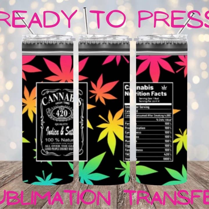 Sublimation Transfer Wrap Tie Dye Weed for Tumblers for wholesale by Hatch & Hug