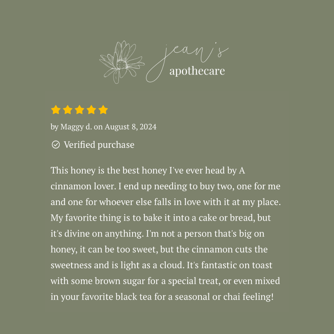 Jean's Apothecare - Venta al por mayor Miel - Miel de Canela | Miel Gourmet para Té, Repostería y Charcutería9