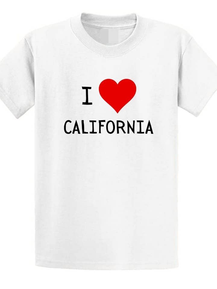 Second Ave Vuxen Unisex Röd Jag älskar Kalifornien T-shirt för wholesale av Second Ave Gift Company