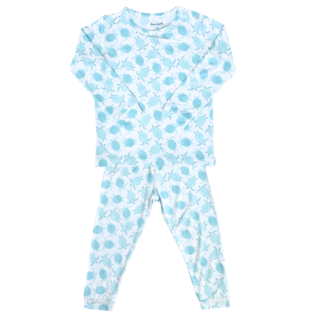 Dear Perli – wholesale Sleepwear set – Kids – Long Sleeve Pajamas Two-Piece Set- Turtley Awesome0