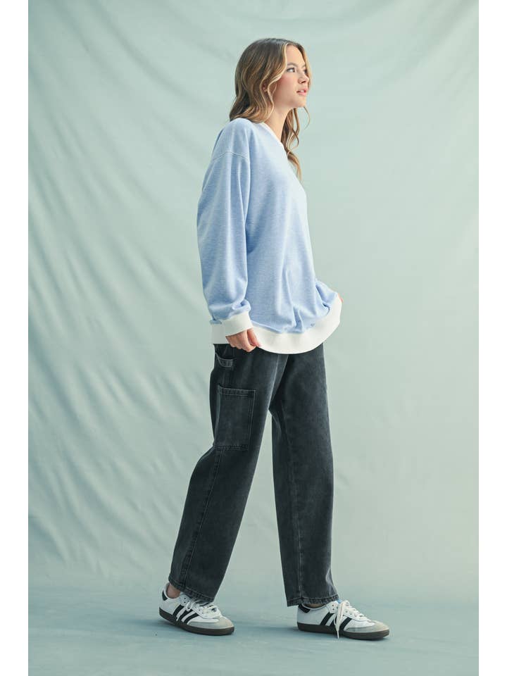 Wishlist Apparel - Wholesale Knit Sweater - Women's - SOFT-TOUCH STRIPED KNIT PULLOVER / WL24-9417