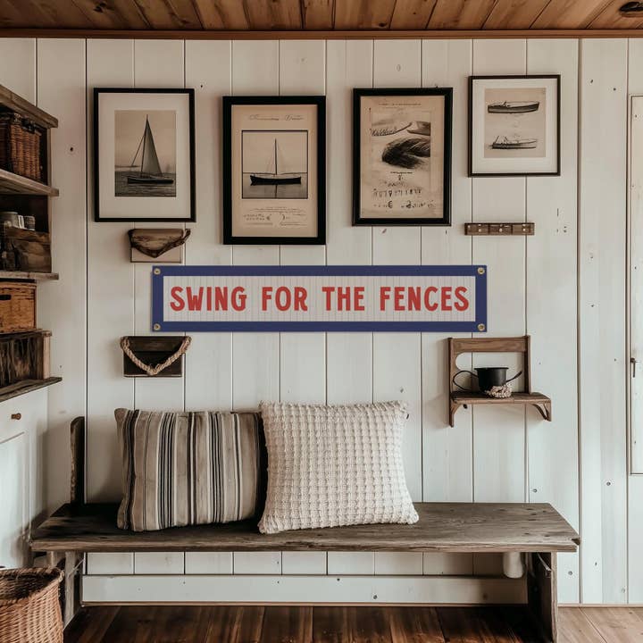 Benoit's Design Co. - Wholesale Sign - Swing For The Fences Felt Sign Banner4