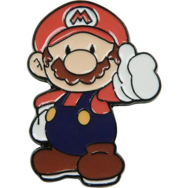 Square Deal Recordings & Supplies - Wholesale Lapel Pin/Button - Enamel Pin - Super Mario Bros. - Thumbs Up Mario