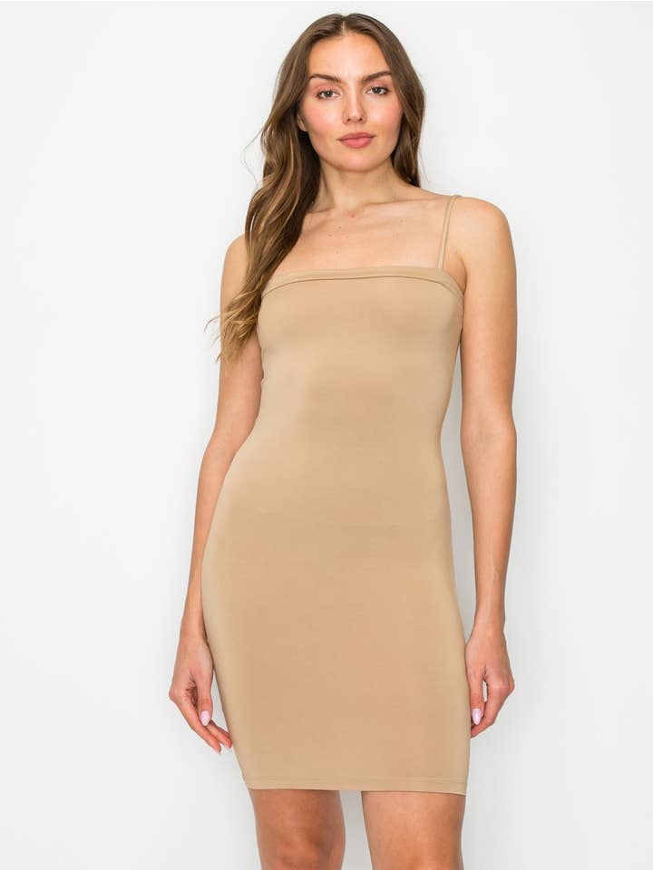 4-Way Stretch Bodycon Tube Dress SAND D1004SN for wholesale by Makers of Dreams