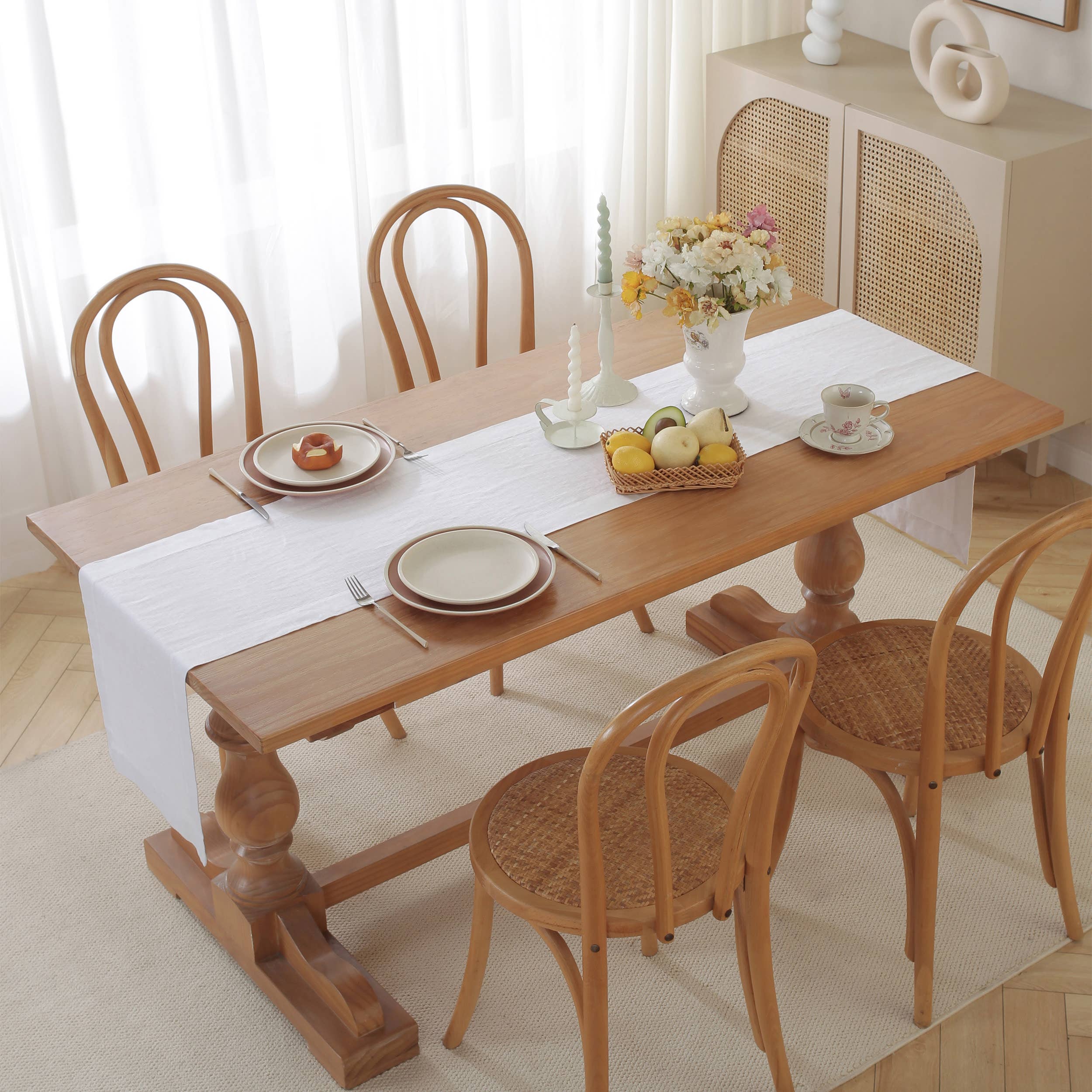 Triton Linen – wholesale Table runner – 100% Pure Linen Table Runner Table Decor- White3