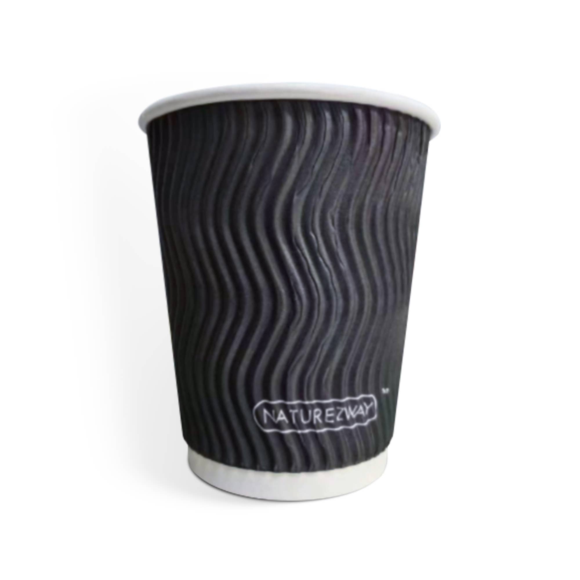 NatureZway - Wholesale Disposable Cup - Compostable Ripple Hot Cups | Coffee & Tea | 500 Pack1