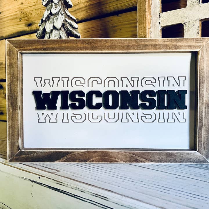 Wisconsin Sign | Wisconsin Art | Wisconsin Home Decor | Wisconsin Gifts for wholesale by The Farmer's Wife