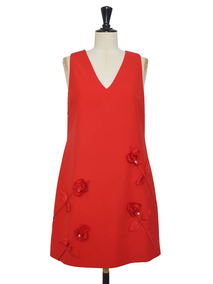 ELLI WHITE - Wholesale Dress - Women's - A-line dress with embossed flowers5