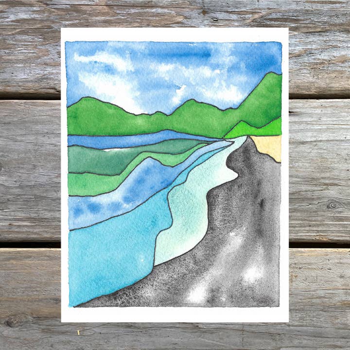 Natasha Zahn Studio - Wholesale Everyday Greeting Card - Surfers' Beach Note Card