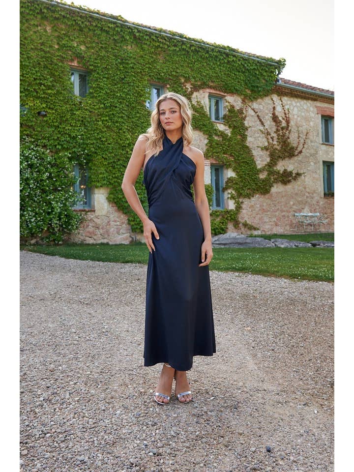 Bruna - Wholesale Dress - Women's - Melania Navy Dress · Le Jardin ·4