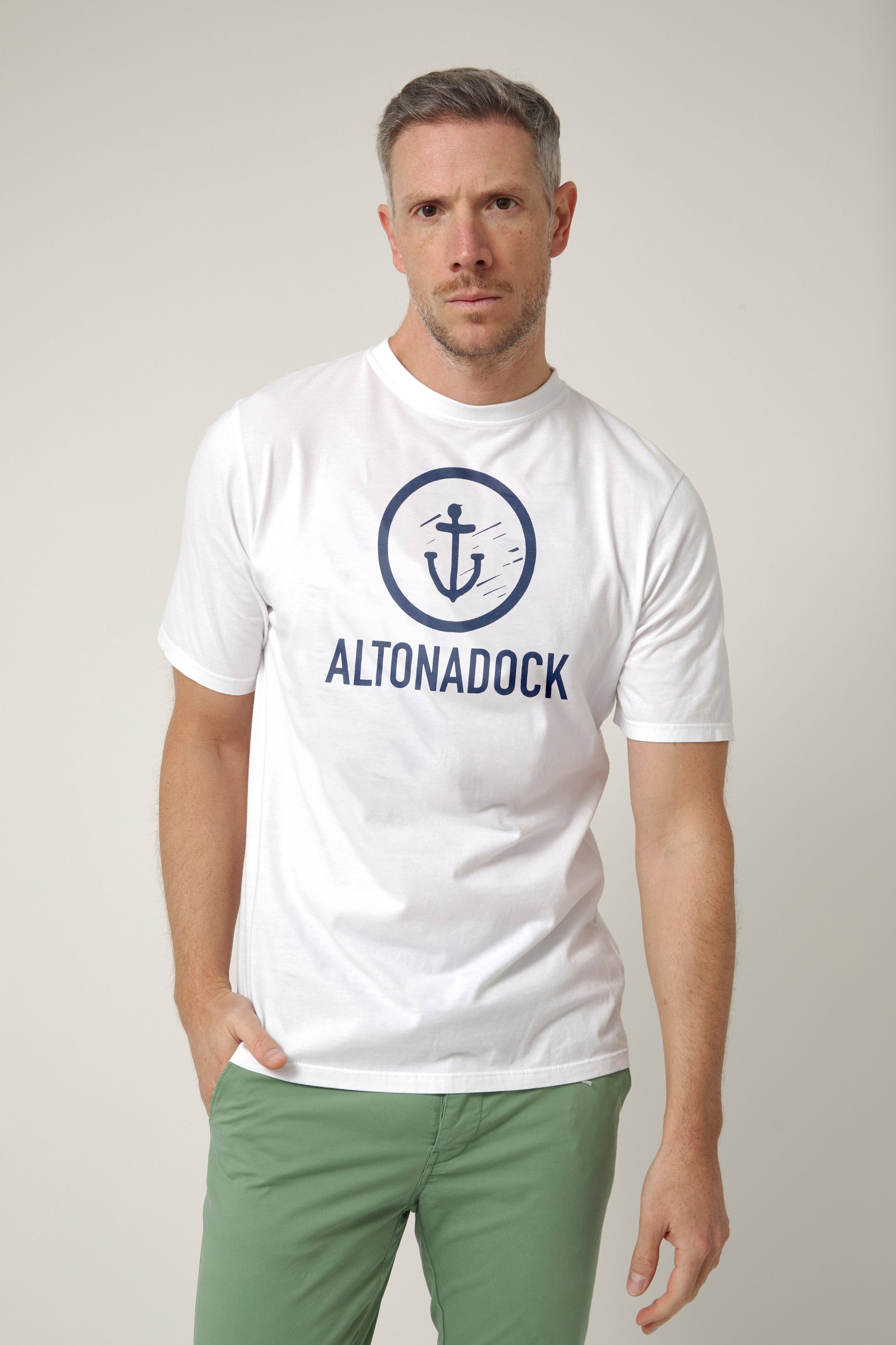 ALTONADOCK - Wholesale Screen Printed T-Shirt - Unisex - Nautic White T-Shirt1