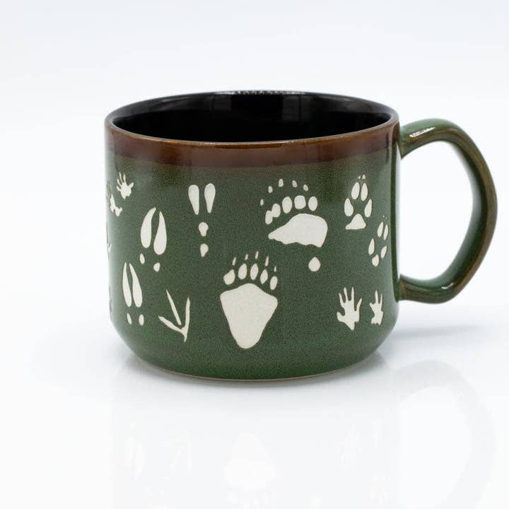 Cognitive Surplus EU - Wholesale Coffee Mug - Animal Tracks Hand Carved 15 oz Ceramic Mug