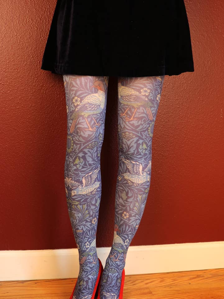 Collant artistique imprimé BIRD by WILLIAM MORRIS pour la vente par Tabbisocks