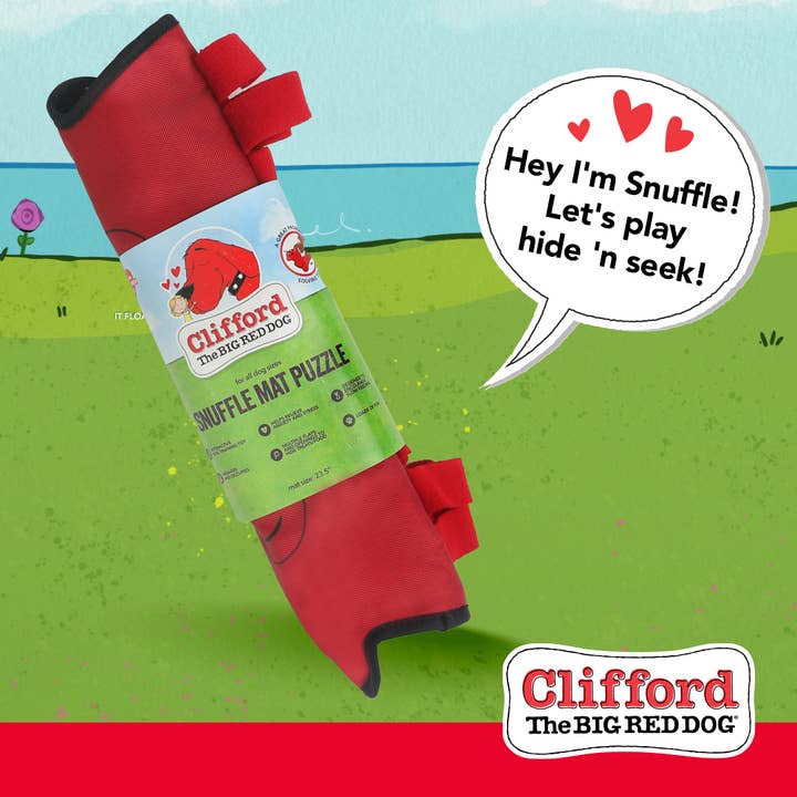 J&C PET SUPPLY LLC - Vente Jouet – chien - Jouet pour chien Clifford® The Big Red Dog Hide n'Seek Snuffle Mat Puzzle de 23,5 pouces1