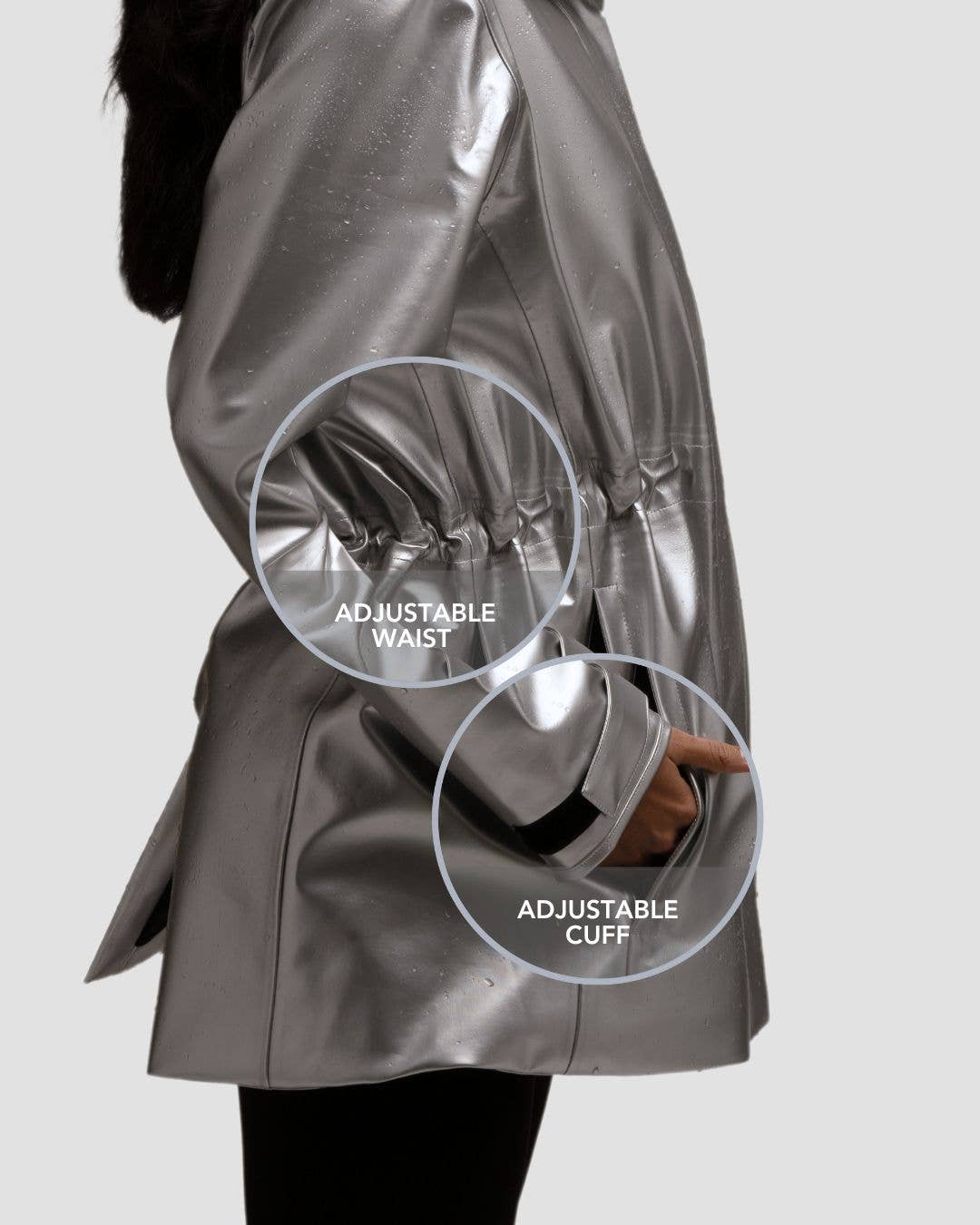 Hairbrella – wholesale Raincoat – Women's – Hairbrella Satin-Lined, Waterproof Rain Jacket6