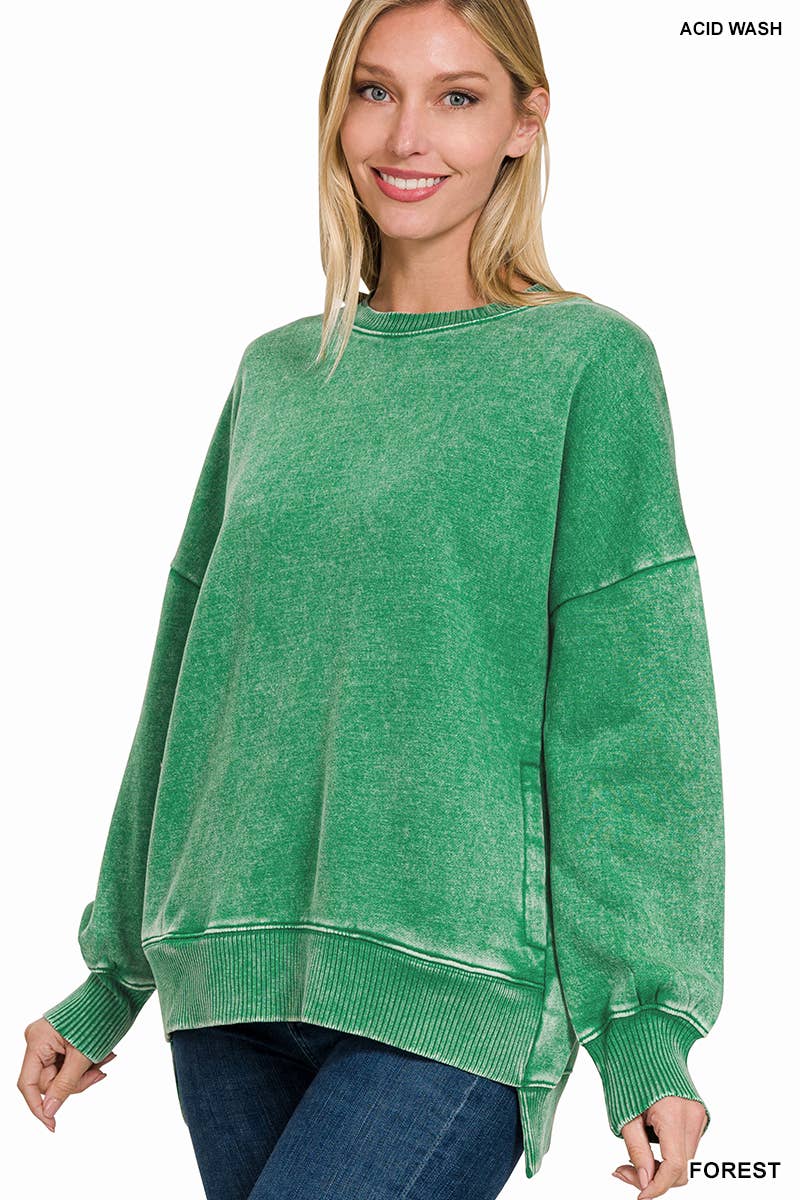 42POPS - Wholesale Sweatshirt - Women's - ',,, Fleece Hi Low Hem Pullover With Pockets3