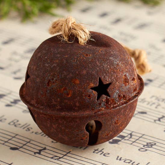 1-3/4" Rusty Tin Sleigh Bell - Rusted Metal Jingle Bell for wholesale by Factory Direct Craft